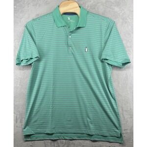 Fairway & Greene Polo Shirt Green Striped McArthur Golf Club Performance Mens XL